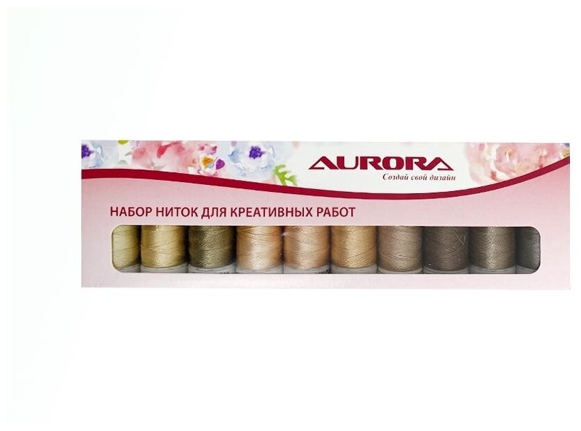 Нитки для вышивки, нитки для вышивания, Aurora креативный Бежевый AU-8212