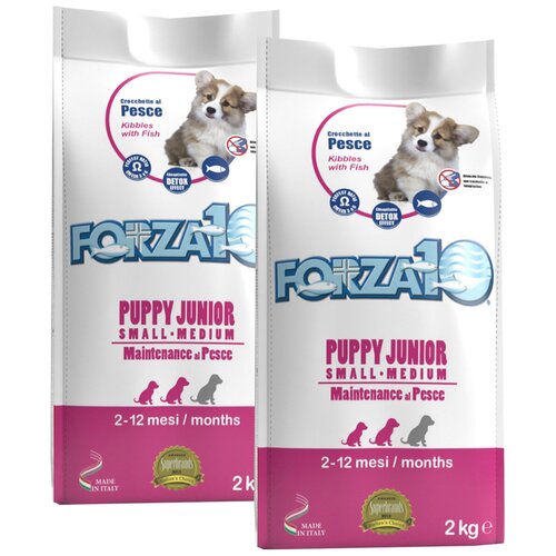 FORZA10 DOG MAINTENANCE PUPPY JUNIOR SMALL/MEDIUM для щенков маленьких и средних пород с рыбой (2 + 2 кг)