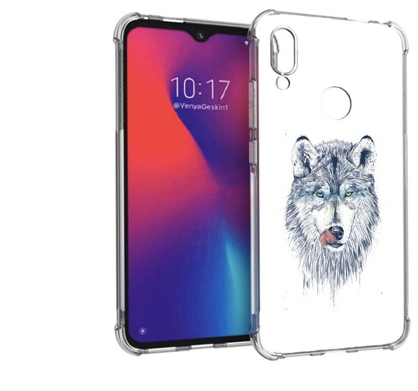 Чехол задняя-панель-накладка-бампер MyPads голодгый волк для Xiaomi Redmi Note 7/Note 7 Pro/Xiaomi Redmi Note 7S противоударный