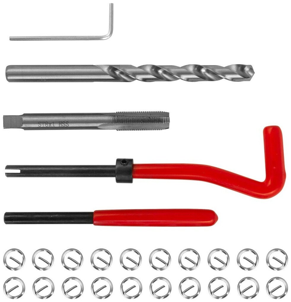 Thorvik TRIS810 Набор для восстановления резьбы M8x1.0, 25 предметов