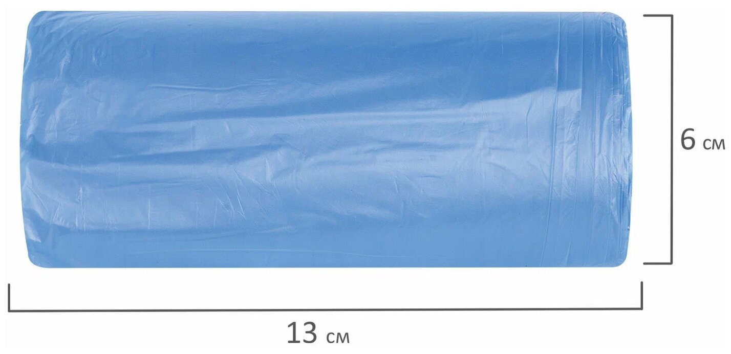 Мешки для мусора 30л синие в рулоне 30 шт прочные, ПНД 10 мкм, 50х60см, LAIMA, 601378 - фотография № 6