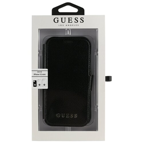 Чехол-книжка для iPhone 12 mini (5.4) Guess PU Iridescent Booktype, Black (GUFLBKSP12SIGLBK)