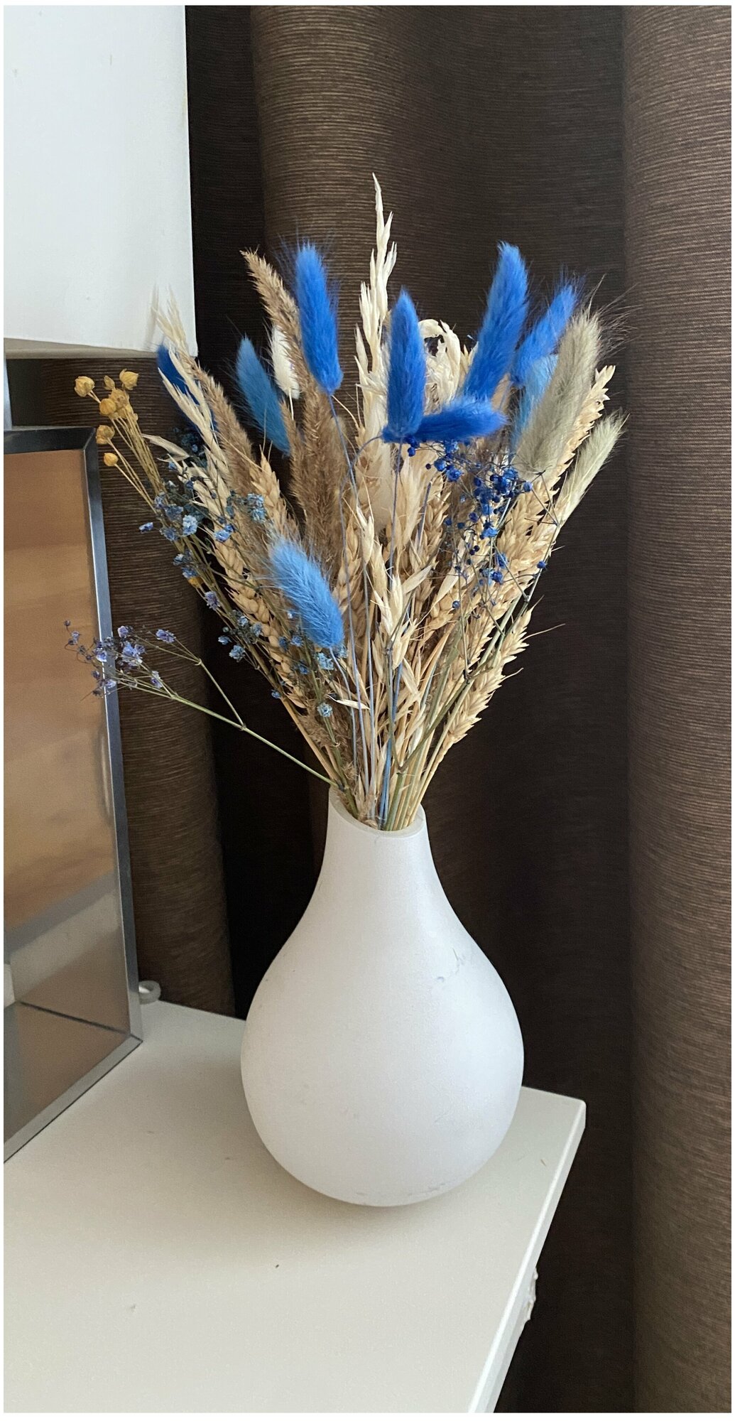 Долговечный букет сухоцветов Стабилизированные цветы Букет для вазы(лагурус, эвкалипт, лен, рожь, пшеница)для декора и интерьера, безуходные цветы.