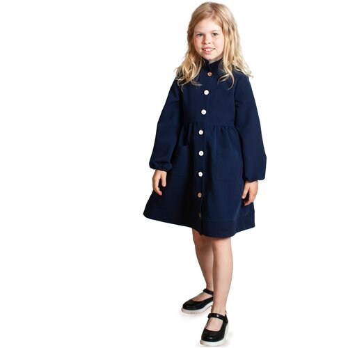 Школьное платье-халат на нескольких кокосовых пуговицах WAVES  & VIBES