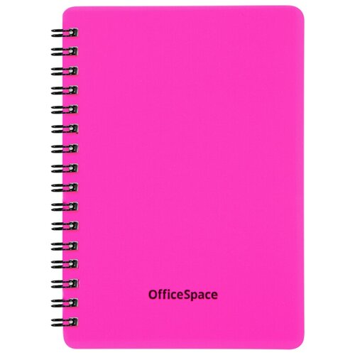 Записная книжка А6 60л, на гребне OfficeSpace Neon, розовая пластиковая обложка, 3 штуки блокнот а5 60л на гребне officespace neon розовая пластиковая обложка и 4680211334031