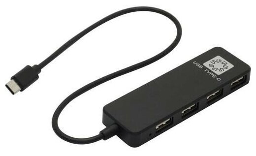 5bites USB-концентраторы HB24C-210BK Концентратор 4 USB2.0 TYPE-C PLUG BLACK