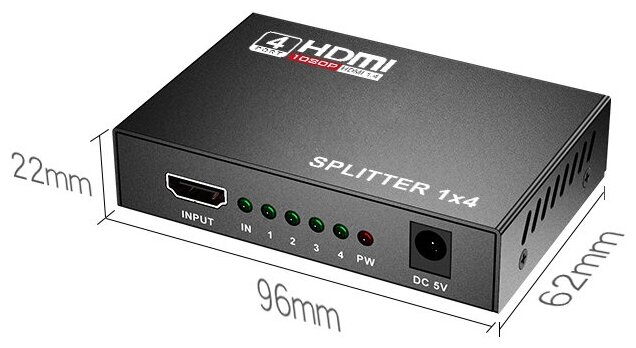 Сплиттер PALMEXX 1HDMI*4HDMI (1080P,3D, HDMI ver 1.4)