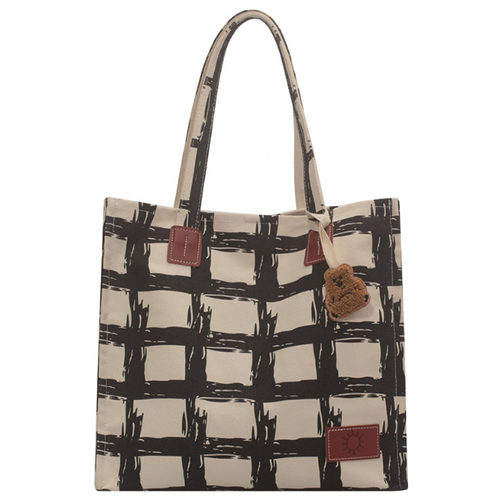 фото Сумка-шоппер /холщевая сумка/ на плечо, через плечо, вместительная сумка студента ol-le