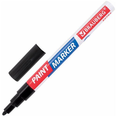 Маркер-краска лаковый Brauberg Extra paint marker, 2 мм, черный, усиленная нитро-основа, 1 штука (151968)