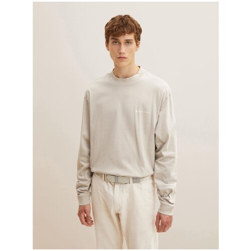 фото Лонгслив tom tailor 1033033/11754 мужской, цвет серый, размер l