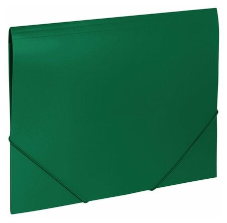 Папка на резинках BRAUBERG "Office", зеленая, до 300 листов, 500 мкм, 227710 - 5 шт.