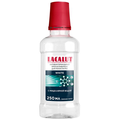 Ополаскиватель антибактериальный для полости рта свежая мята White Lacalut/Лакалют 250мл
