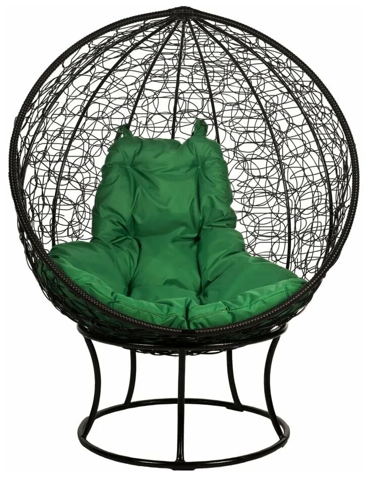 Садовое кресло, Orbis black , зеленая подушка 105х80х110 см
