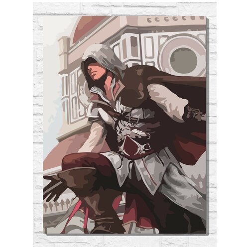 Картина по номерам на холсте игра Assassins Creed (Альтаир, Эцио) - 9185 В 30x40