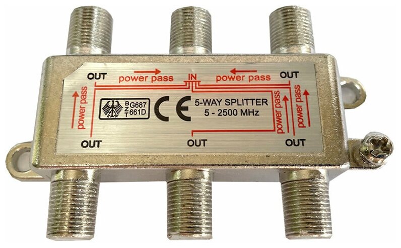 Сплиттер Ripo на 5 направления под F-разъемы 5-2500MHz 005-400133