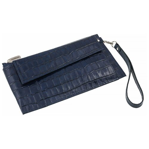 фото Кошелек женский из натуральной кожи, маленький бумажник для денег, портмоне на каждый день синий h-35/02-72 premier+urb