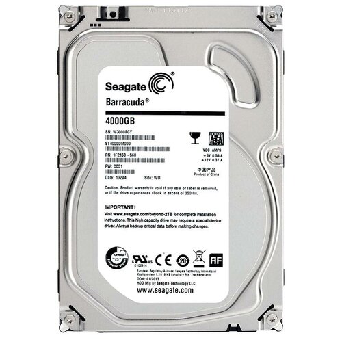 Для домашних ПК Seagate Жесткий диск Seagate ST4000DM000 4Tb SATAIII 3,5