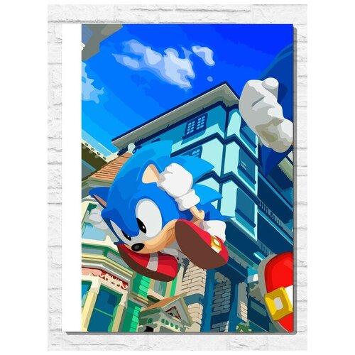 Картина по номерам на холсте игра sonic generations - 9669 В 30x40