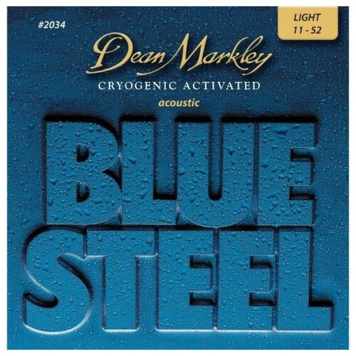 DM2034 Blue Steel Комплект струн для акустической гитары, латунь, 11-52, Dean Markley blue steel комплект струн для бас гитары сталь 46 102 dean markley dm2673