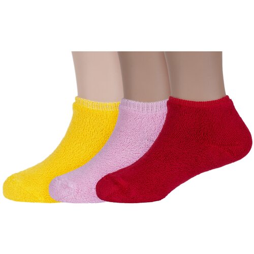 Комплект из 3 пар детских махровых носков ХОХ микс 6, размер 14-16