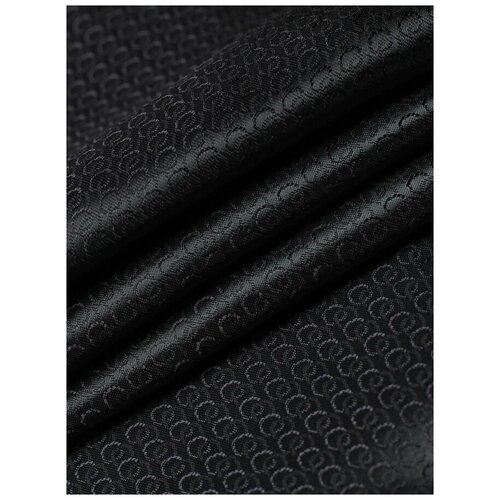Ткань подкладочная черная, жаккард, для шитья MDC FABRICS S104/bk, полиэстер, вискоза, для верхней одежды. Отрез 1 метр