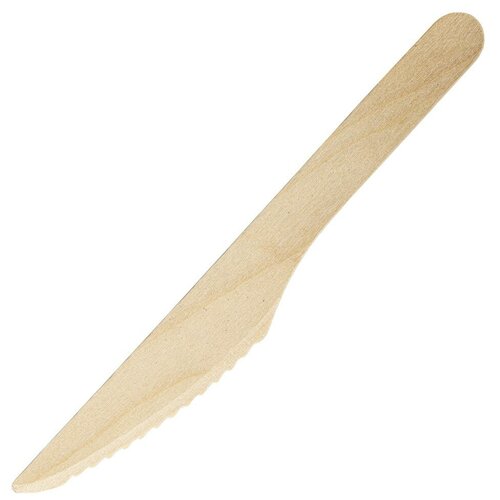 Нож одноразовый деревянный 160 мм, комплект 100 шт.,белый аист