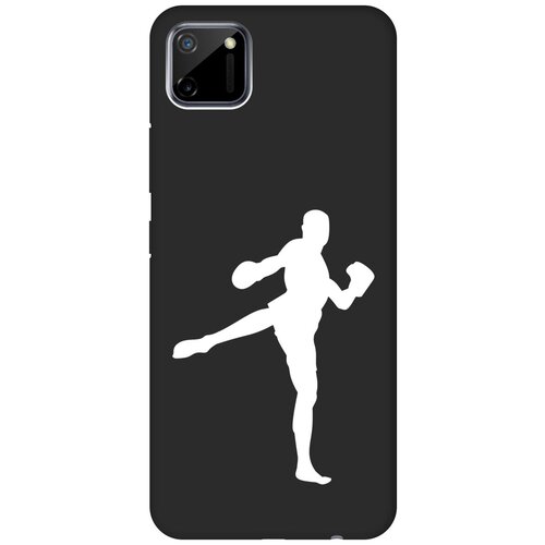 Матовый чехол Kickboxing W для realme C11 / Рилми С11 с 3D эффектом черный матовый чехол tennis w для realme c11 рилми с11 с 3d эффектом черный