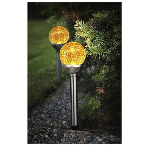 Комплект садовых светильников ROMA (2 шт.), янтарные LED-лампы, солнечная батарея, 26.5х8 см, STAR trading