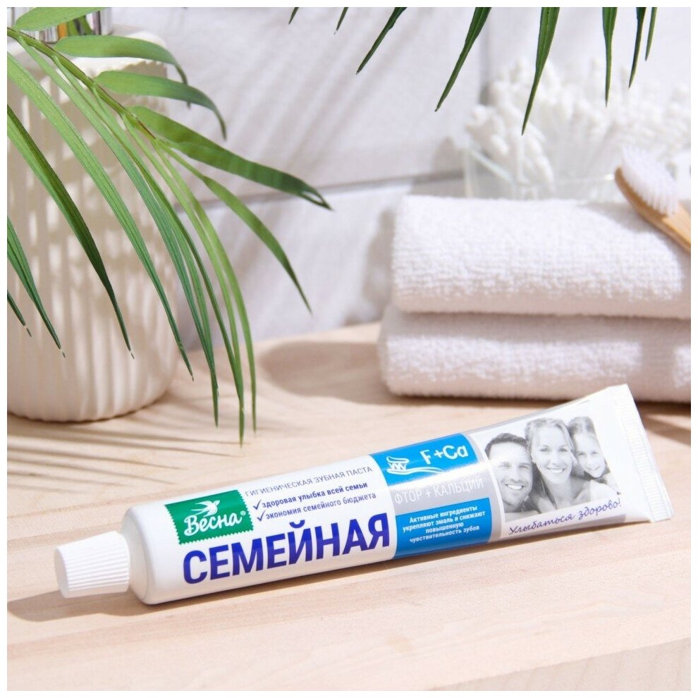 Зубная паста Весна Семейная фтор + кальций 90 г