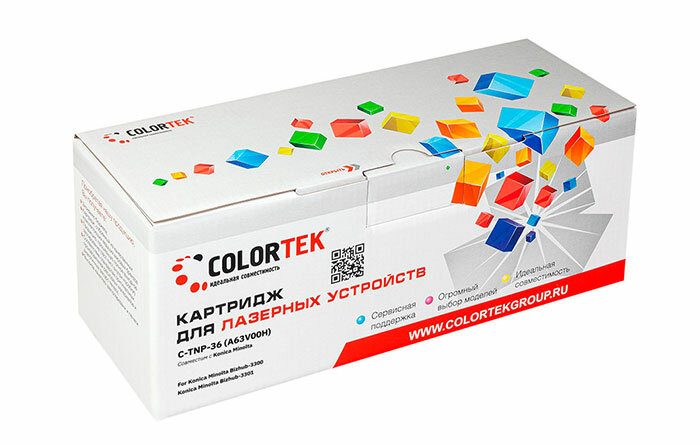 Картридж Colortek CT-TNP36, черный, 10000 страниц, совместимый для Konica Minolta Bizhub 3300/3301