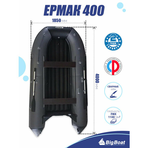 Надувная, под мотор, лодка из ПВХ для рыбалки НДНД Ermak (Ермак) 400