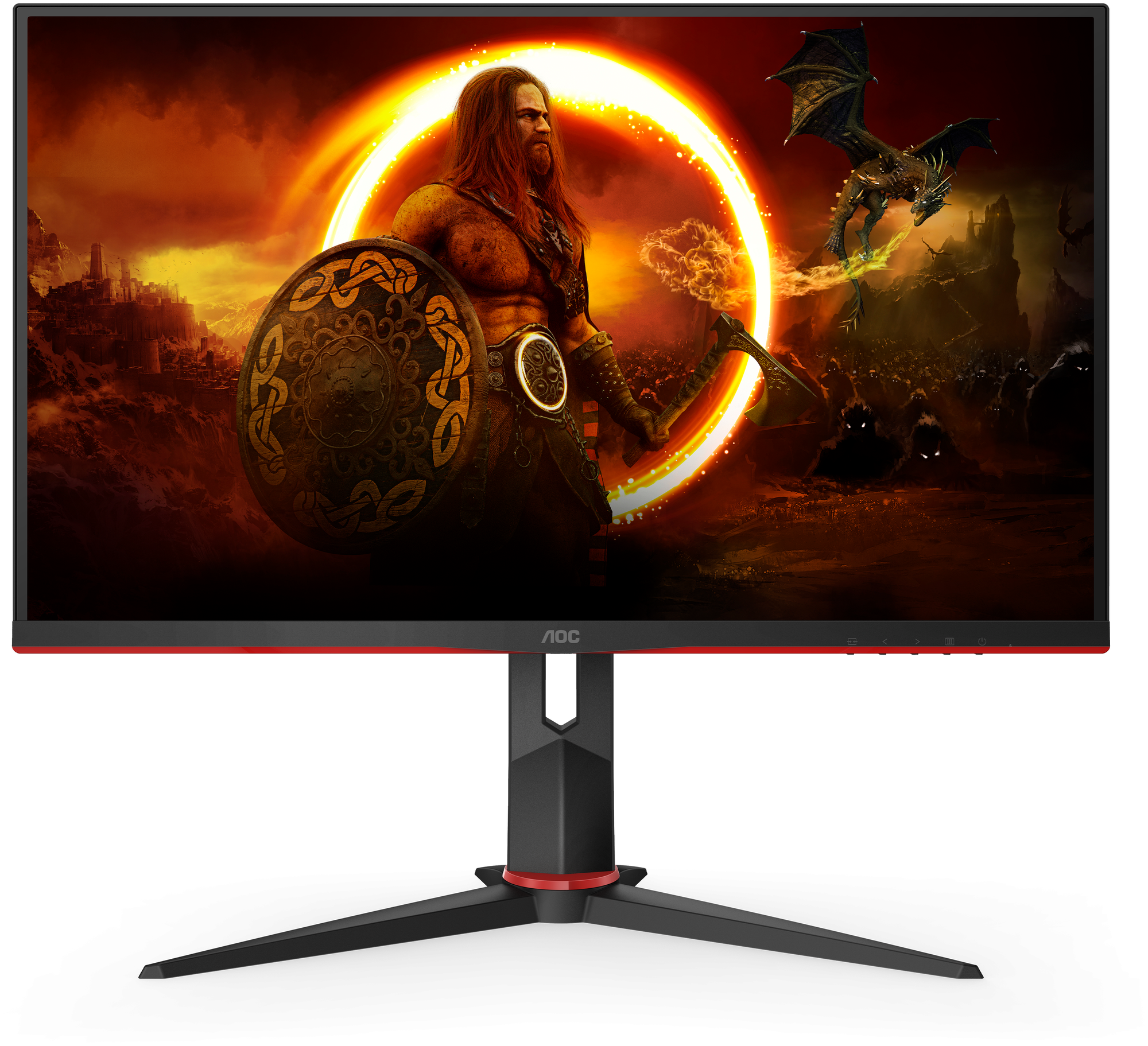 Монитор 27" AOC Q27g2s черный/красный IPS LED 1ms 16:9 Hdmi матовая HAS Piv 1000:1 350cd 178гр/178гр .