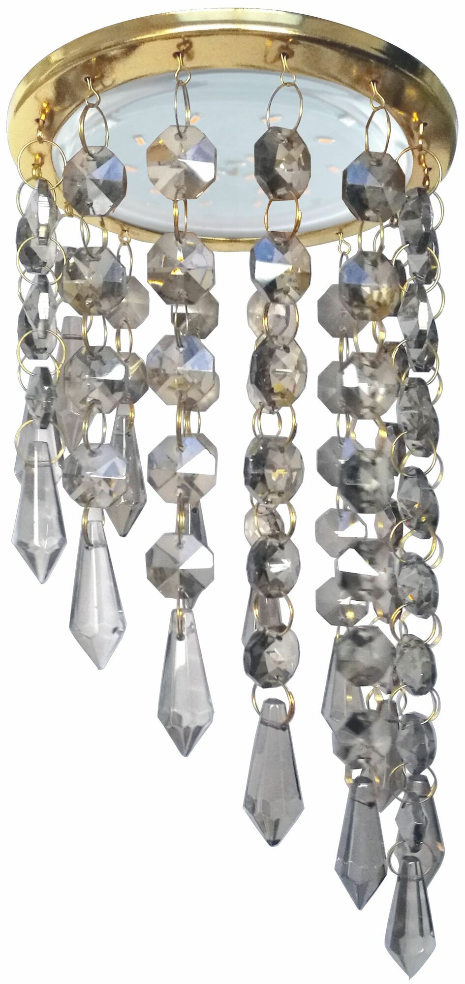 Ecola Светильник встраиваемый GX53 H4 5343 Glass Круг с продолговатыми хруст. на подвесе 