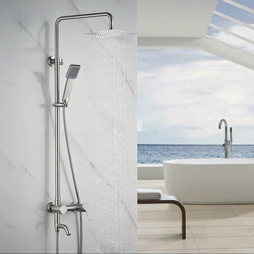 Изображение товара Душевая система Ledeme L72401, нержавеющая сталь, тропический душ, рычажное управление