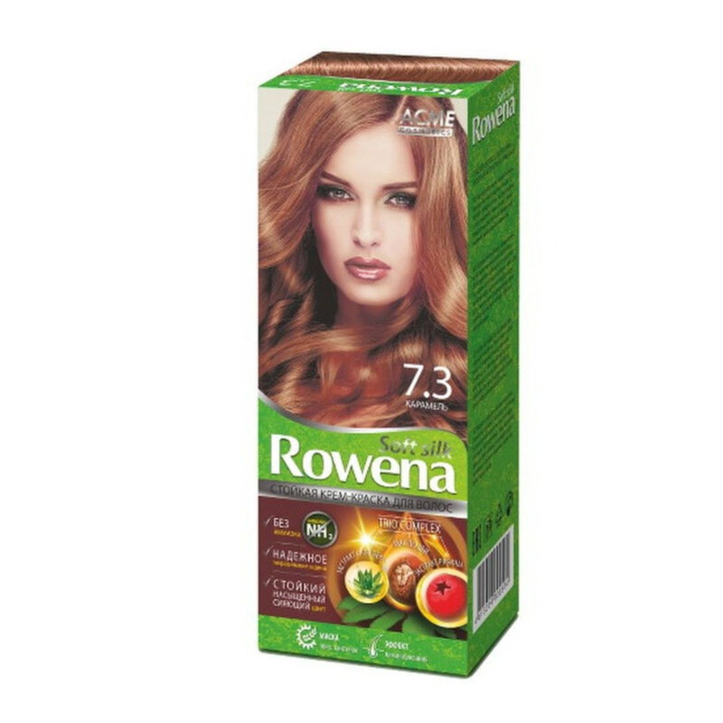 Рябина soft silk стойкая крем-краска для волос тон 7.3 карамель