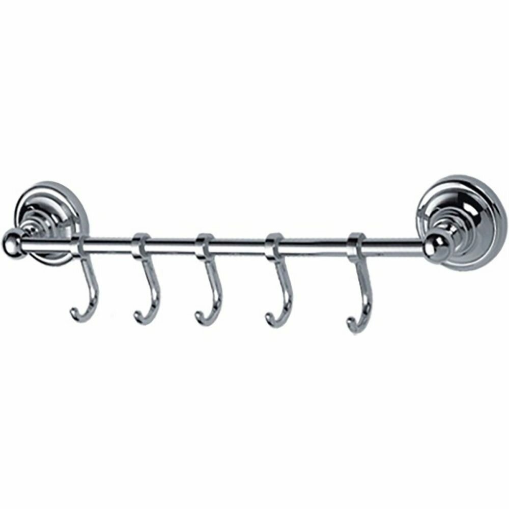 Крючок пятерной хромированный для ванной комнаты Ledeme L1405-5