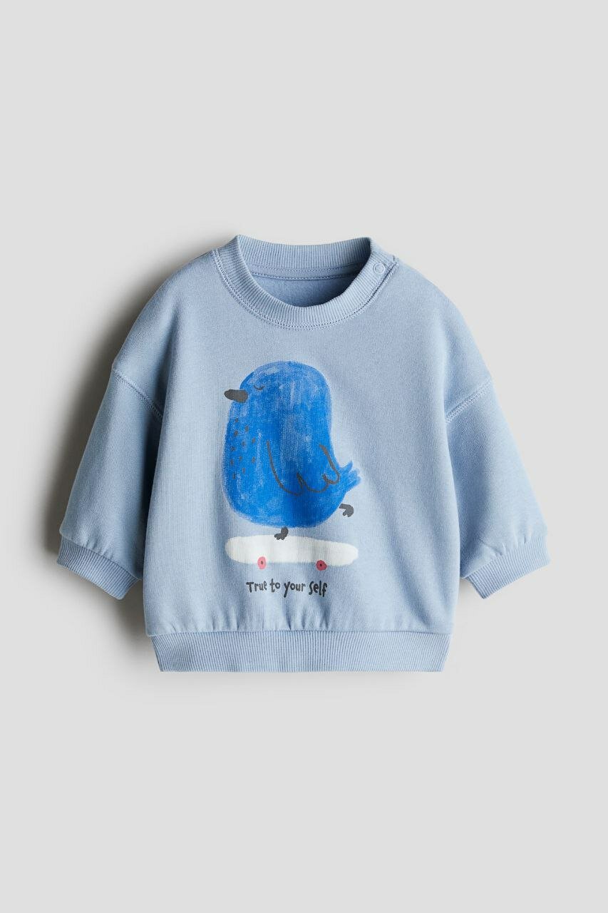 Толстовка H&M, размер 68, серо-голубой
