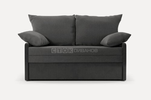 Изображение товара Диван Сток Диванов Таше, темно-серый велюр, 120 см, механизм выкатной, с ящиком для хранения