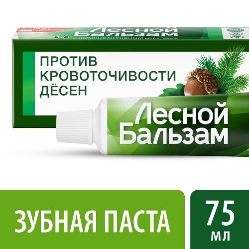 Зубная паста Лесной бальзам Профилактическая, с экстрактами коры дуба и пихты на отваре трав, 75 мл (34481490)