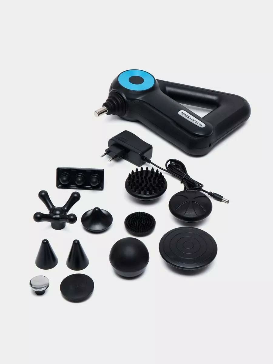 Перкуссионный массажер c 12 насадками в 2 руки. — фото 1