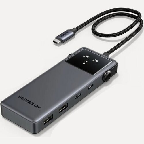 Изображение товара Хаб (разветвитель) Ugreen CM888 UNO, 6 в 1: 4Kх60ГЦ, USB-C - HDMI, 2хUSB-А 3.2, 2хUSB-С 3.2, PD, серый (35998)