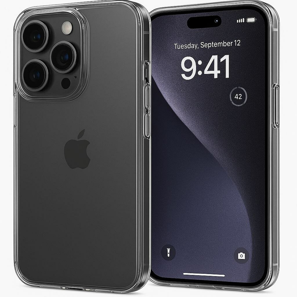 Чехол прозрачный, для Iphone 15 pro , силикон, противоударный, прозрачный.