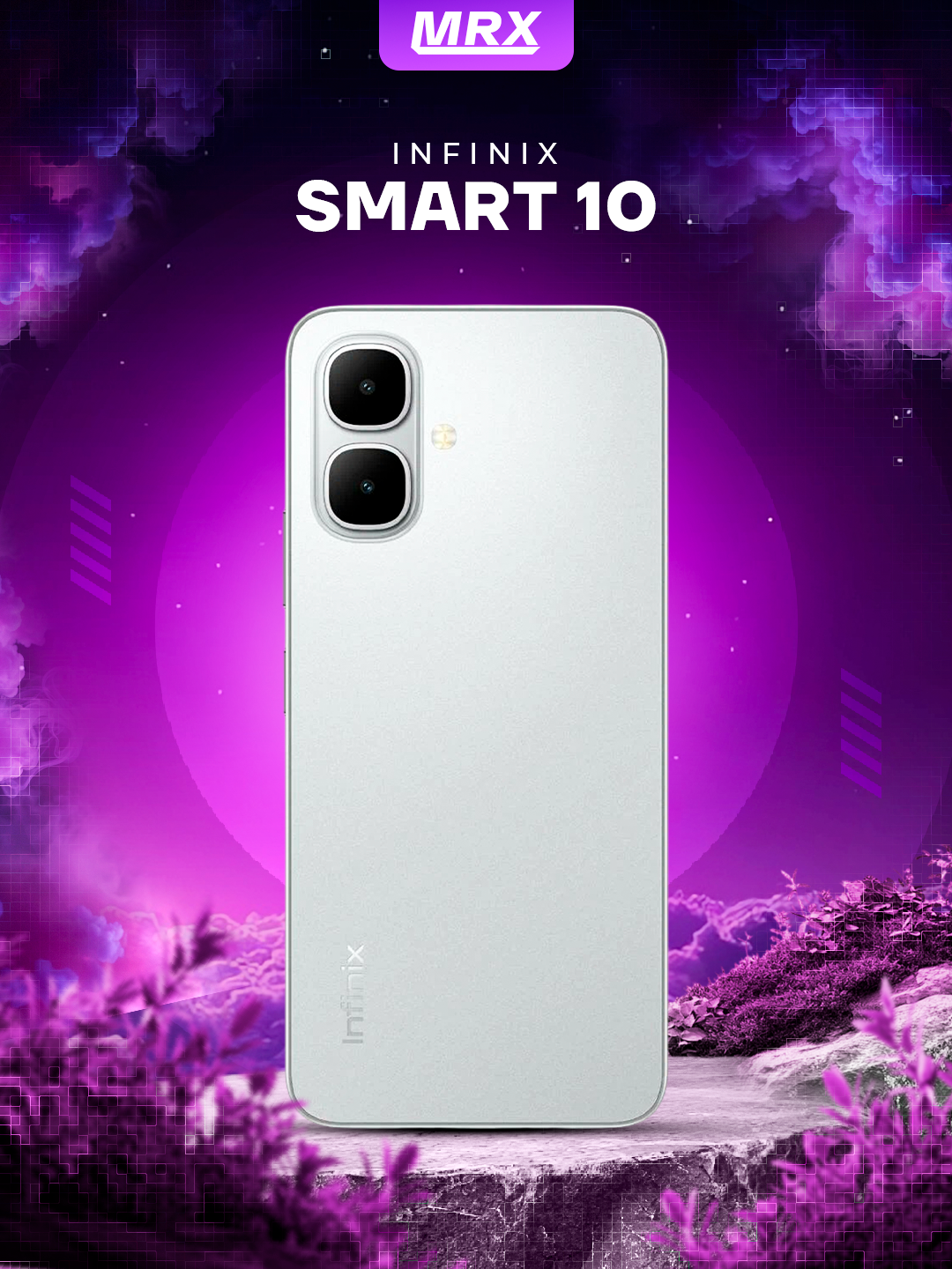 Смартфон Infinix "Smart 10", 4/64 Гб, 6.67" HD, 120Hz, NFC, 5000mAh, серебристый