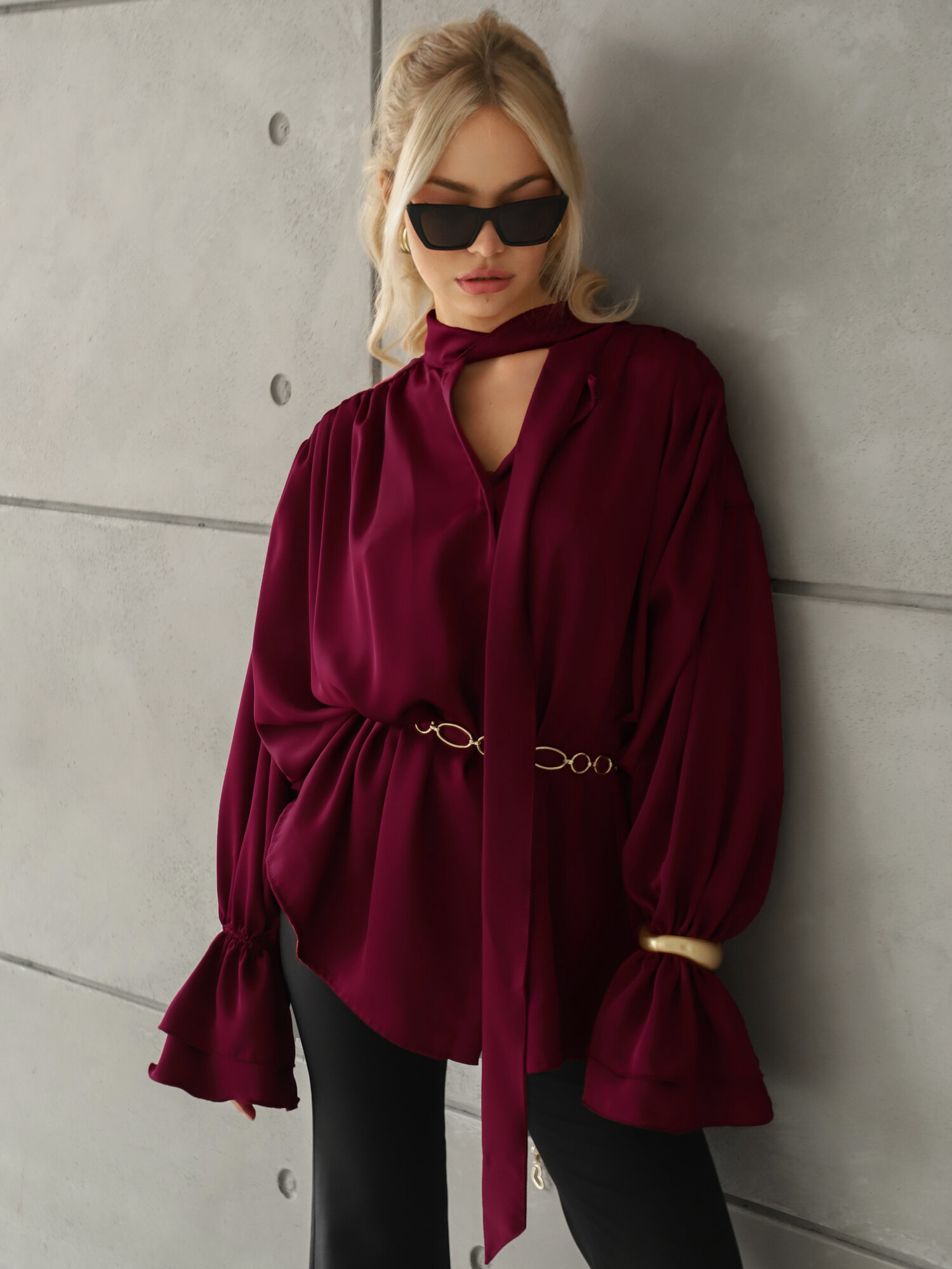 Блуза для кормящих мам Your mini secret весна - лето 2025 размер ONE SIZE бордовый