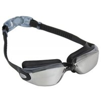 Очки для плавания BRADEX , серия "Комфорт+", черные, цвет линзы - зеркальный