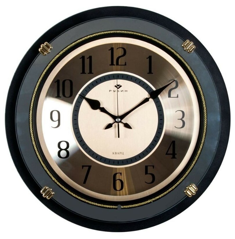 фото Часы настенные, серия: Классика, плавный ход, d;40.5 см, корпус черный