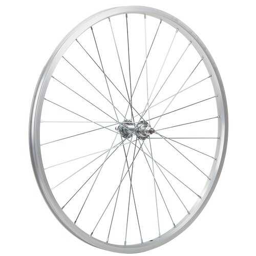 фото Колесо 26" переднее 32 спицы одинарный обод втулка sf a03f (колесо 26" переднее,одинарный алюм.обод 32 отв.,втулка sf a03f сталь, под v-brake, болт,насып подшип) felgebieter