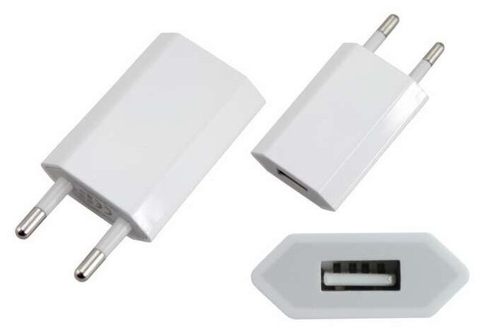 Зарядное устройство сетевое USB / Power Adapter / Быстрая зарядка 5W / Белый