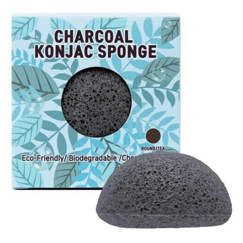 purito спонж косметический bamboo charcoal konjac sponge 3 шт Очищающий спонж конняку с древесным углем Charcoal Konjac Sponge