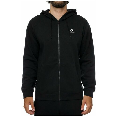 Джемпер унисекс Converse Standard Fit Left Chest Star Chev Emb Full Zip Hoodie Bb 10024511001 с капюшоном черный (M)